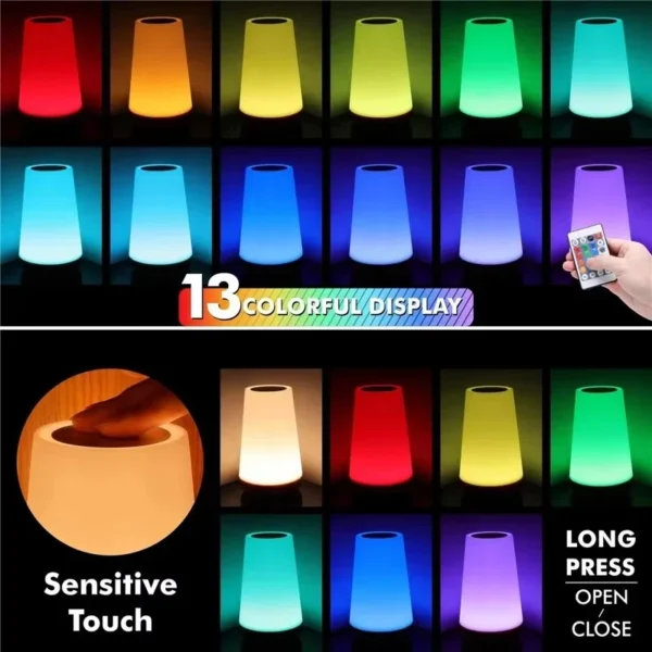 Xiaomi Mijia 13 Color Changing Night Light RGB Remote Control Touch Dimmable Portable Table Bedside Lamps USB Rechargeable Lamp - Image 3