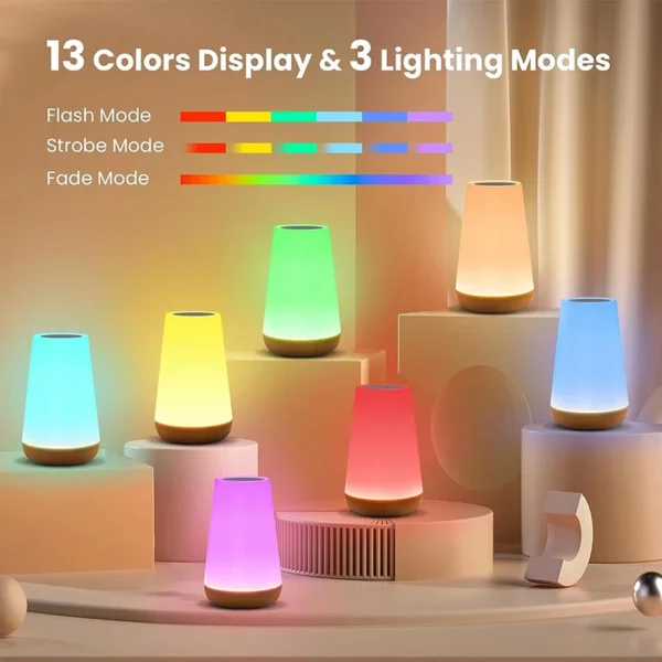 Xiaomi Mijia 13 Color Changing Night Light RGB Remote Control Touch Dimmable Portable Table Bedside Lamps USB Rechargeable Lamp - Image 2