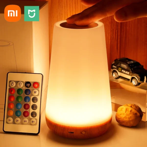 Xiaomi Mijia 13 Color Changing Night Light RGB Remote Control Touch Dimmable Portable Table Bedside Lamps USB Rechargeable Lamp